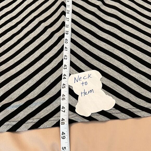 Poof! size small black and grey striped spaghetti strap maxi dress EUC - Picture 9 of 9